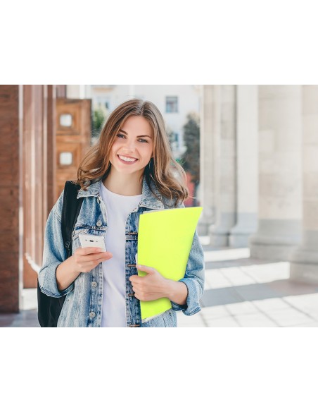 CARPETA ESCAPARATE 40 FUNDAS PP.A4 AM.FLUOR OPACO