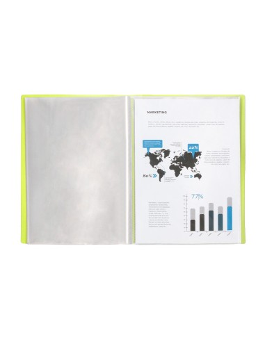 CARPETA ESCAPARATE 40 FUNDAS PP.A4 AM.FLUOR OPACO