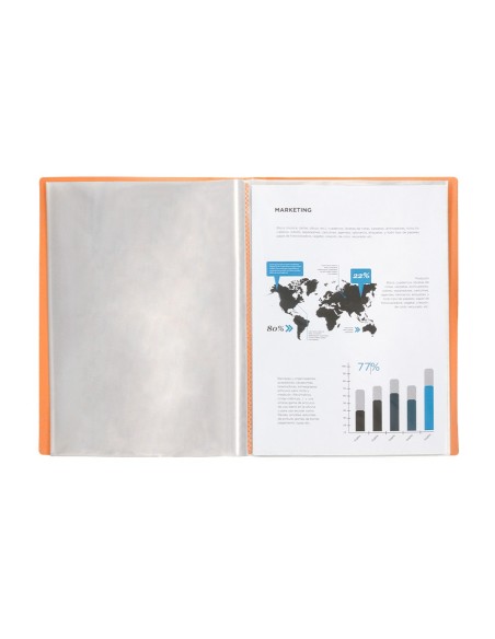 CARPETA ESCAPARATE 40 FUNDAS PP.A4 NJ.FLUOR OPACO