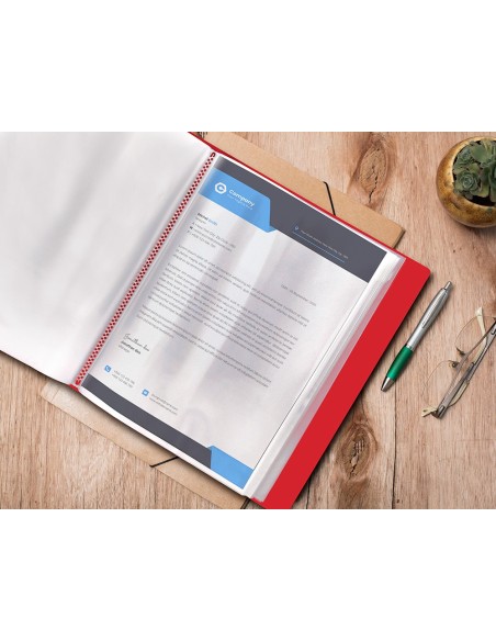 CARPETA PERSONALIZA 20 FUNDAS PP. A4 RJ. TRANS.PORTADA LOMO