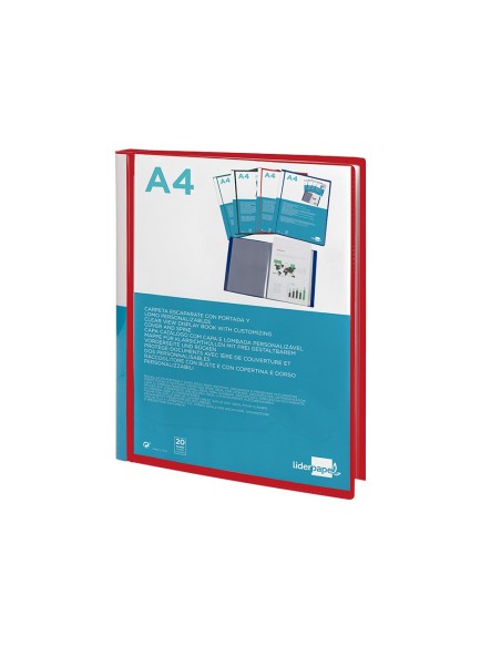 CARPETA PERSONALIZA 20 FUNDAS PP. A4 RJ. TRANS.PORTADA LOMO