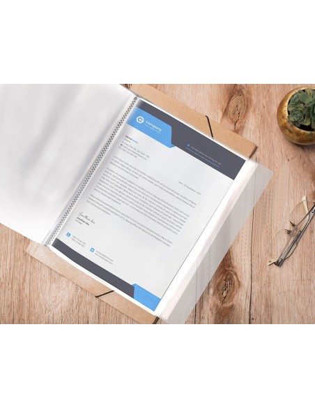 CARPETA PERSONALIZA 40 FUNDAS PP. A4 TPTE.PORTADA LOMO