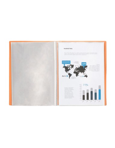 CARPETA ESCAPARATE 60 FUNDAS PP.A4 NJ.FLUOR OPACO