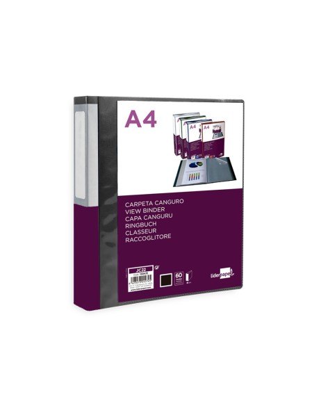CARPETA LIDERPAPEL 60 FUNDAS PP A4 NG.OPACO PORTADA LOMO PERSONALIZA