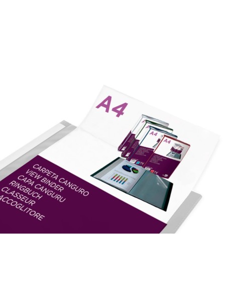 CARPETA LIDERPAPEL 60 FUNDAS PP A4 TPTE.PORTADA LOMO PERS.