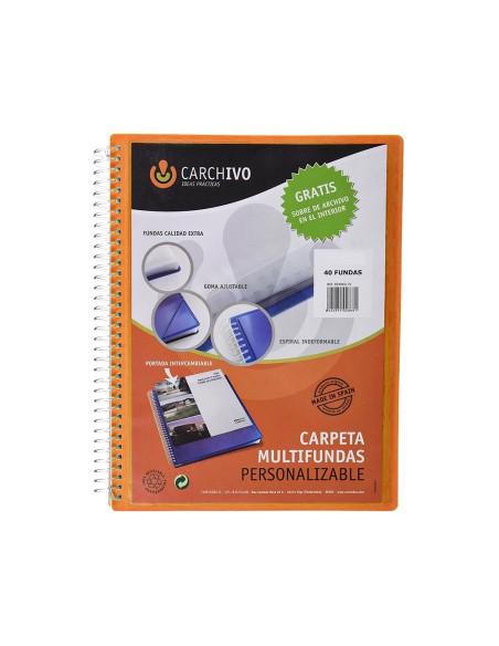 CARPETA CARCHIVO PP.ESCAPARATE ESP.40 FUNDAS CIERRE GOMAS A4