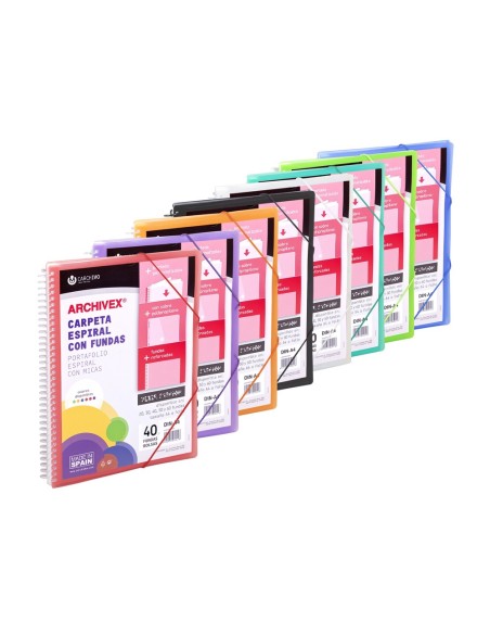 CARPETA CARCHIVO PP.ESCAPARATE ESP.40 FUNDAS CIERRE GOMASDIN A4