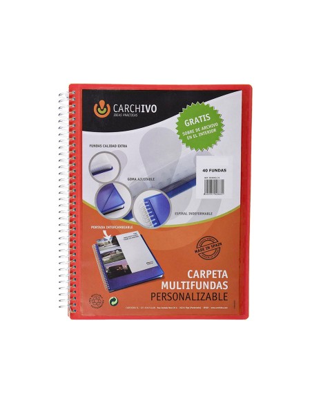 CARPETA CARCHIVO PP.ESCAPARATE ESP.40 FUNDAS CIERRE GOMASDIN A4