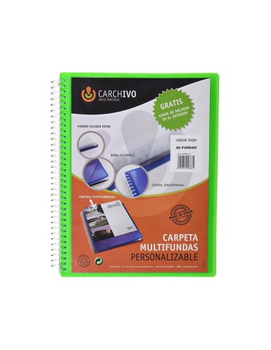 CARPETA CARCHIVO PP.ESCAPARATE ESP.40 FUNDAS CIERRE GOMAS A4