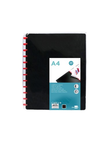 CARPETA DIN A4 C/20 FUNDAS INTERCAMBIABLES COLOR NEGRO