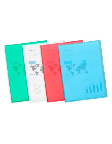 CARPETA ESCAPARATE 40 FUNDAS PP A4 AZ.FROSTY