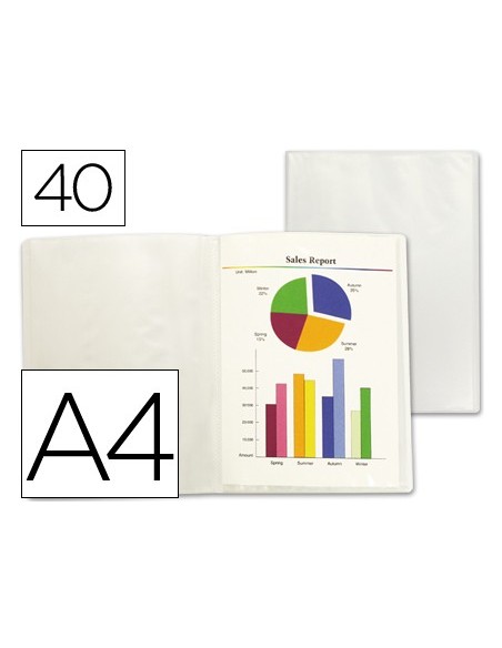 CARPETA ESCAPARATE 40 FUNDAS PP A4 TPTE.FROSTY