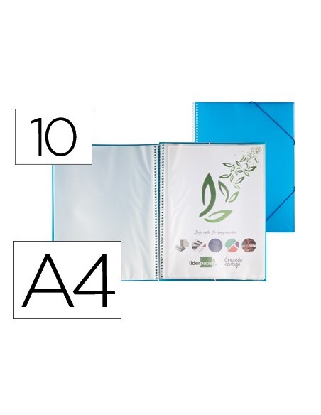 CARPETA ESCAPARATE C/ESP.10 FUNDAS PP A4 AZ.