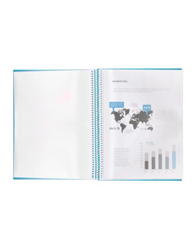 CARPETA ESCAPARATE C/ESP.10 FUNDAS PP A4 AZ.