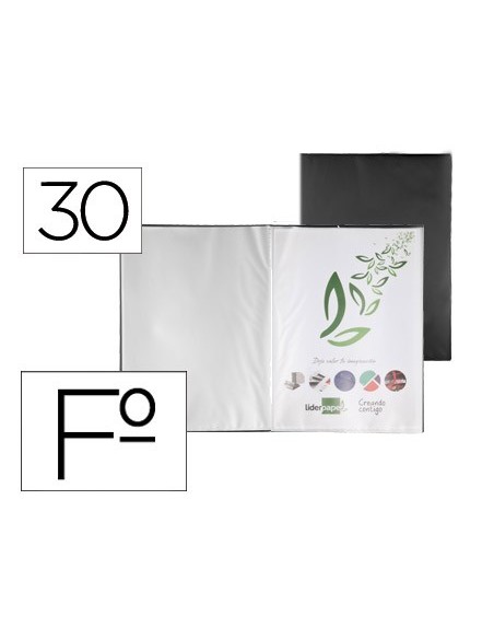 CARPETA ESCAPARATE 30 FUNDAS PVC FL.NG.OPACO