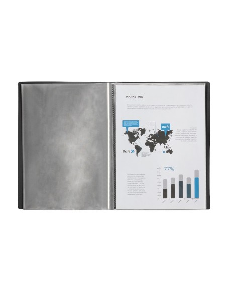 CARPETA ESCAPARATE 50 FUNDAS PVC FL.NG.OPACO