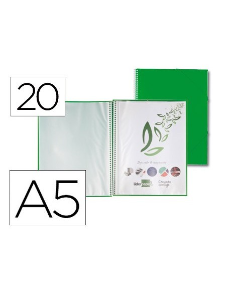 CARPETA ESCAPARATE C/ESP.20 FUNDAS PP A5 VE.EC48