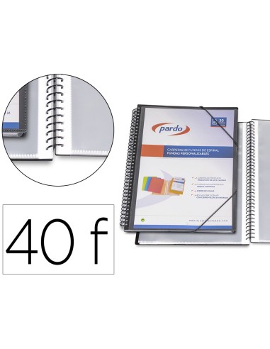 CARPETA PARDO ESCAPARATE ESP.40 FUNDAS FL. PERSO.NG.