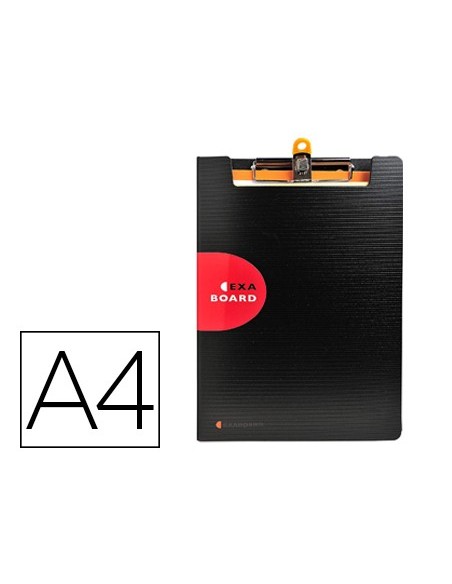 CARPETA EXACOMPTA EX POLIPROP. NEGRO CON PINZA Y PORTABOLIGRAFO DINA4