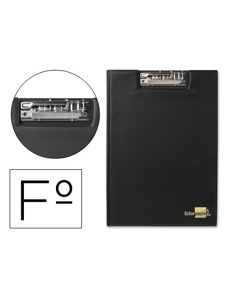 CARPETA PINZA SUPERIOR CON SOLAPA  PLASTICO FL.NEGRA