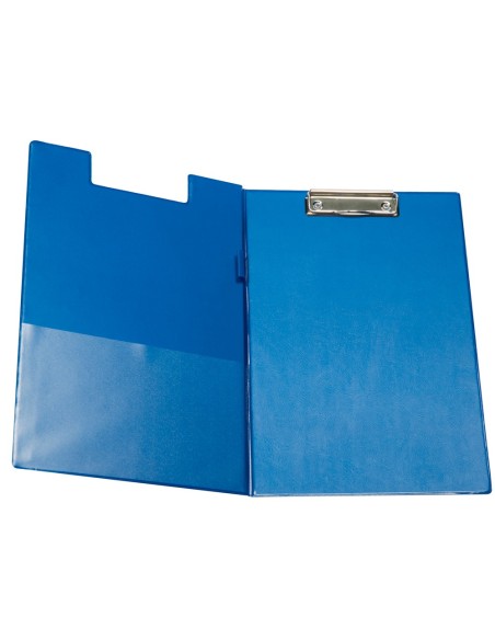 CARPETA PINZA SUPERIOR CON SOLAPA Q-CON. PLASTICO DIN A4 AZUL