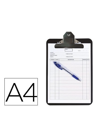 PORTANOTAS PINZA SUPERIOR Q-CON.PP NEGRO DIN A4