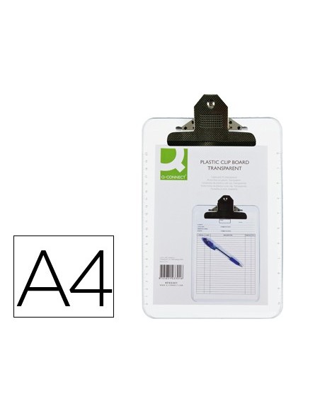 PORTANOTAS PINZA SUPERIOR Q-CON.PLASTICO TPTE.DIN A4