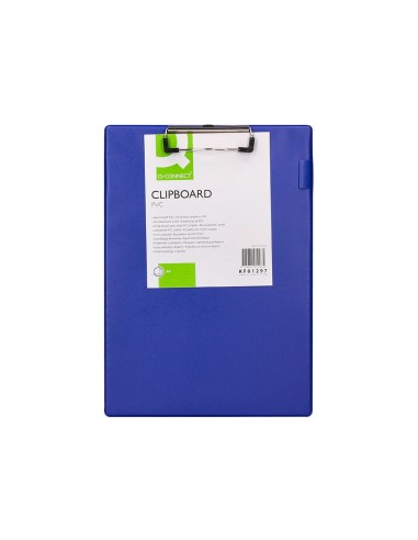 PORTANOTAS PINZA SUPERIOR Q-CONNECT MINICLIPS PVC DIN A4 AZUL KF01297
