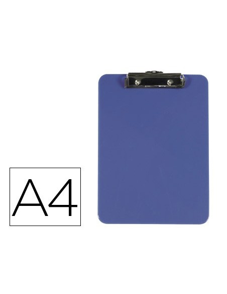 PORTANOTAS PINZA SUPERIOR Q-CONNECT PLASTICO DIN A4 AZUL 3 MM KF21625