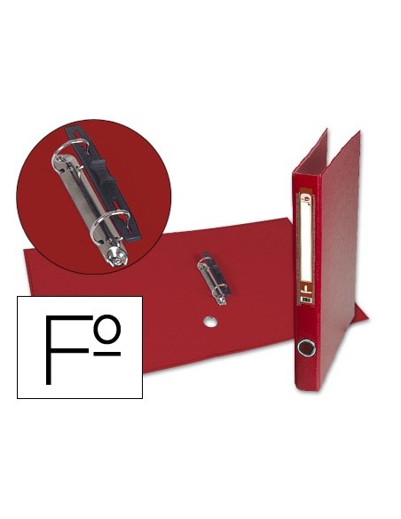 ARCH.LIDERPAPEL C.FORRADO FL.2 A 25 MM ROJO OLLAO Y TARJETERO