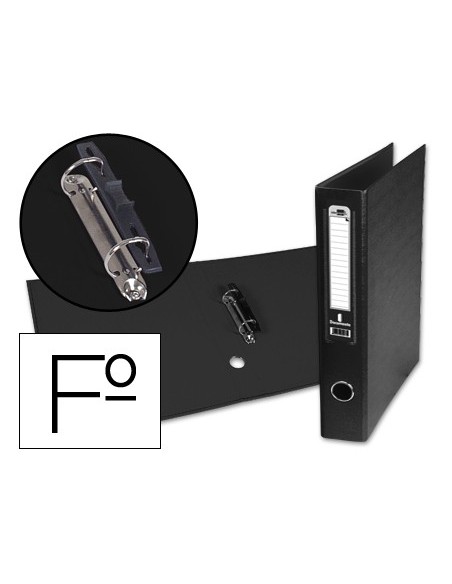 ARCH.ANILLAS 40 MM C.FORRADO FL.NEGRO C/OLLAO Y TARJETERO