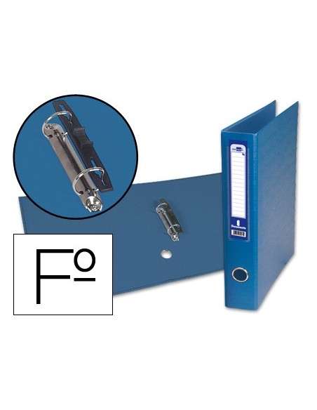 ARCH.ANILLAS 40MM LDERPAPEL C.FORRADO FL.AZUL C/OLLAO Y TARJETERO