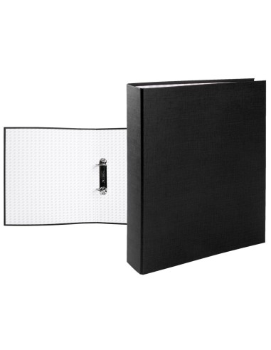 CARPETA 2 A 40 MM MIXTAS C.FORRADO PAPER FL.NEGRA