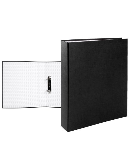 CARPETA 2 A 40 MM MIXTAS C.FORRADO PAPER FL.NEGRA