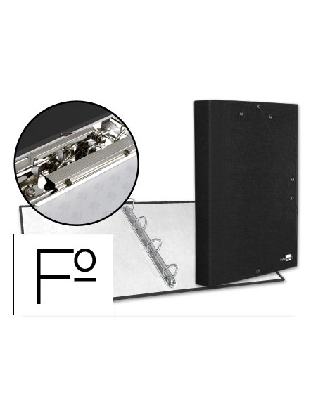 CARPETA 4 A 25 MM C.FORRADO FL.SOLAPAS MINICLIPS NEGRA