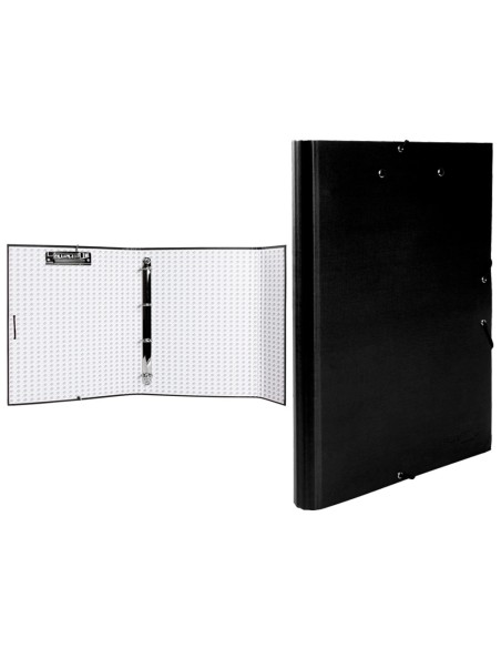 CARPETA 4 A 25 MM C.FORRADO FL.SOLAPAS MINICLIPS NEGRA