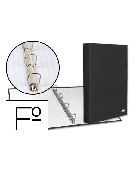 CARPETA 4 A 25 MM MIXTAS C.FORRADO PAPER FL.NEGRA