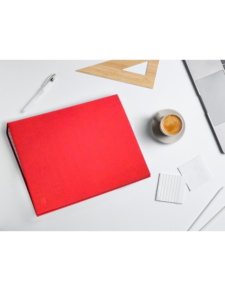 CARPETA 4 A 25 MM MIXTAS C.FORRADO PAPER FL.ROJA
