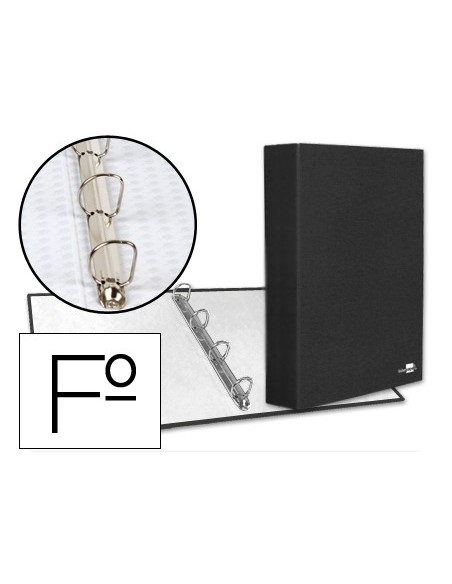 CARPETA 4 A 40 MM MIXTAS C.FORRADO PAPER FL.NEGRA