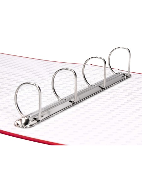 CARPETA 4 A 40 MM MIXTAS C.FORRADO PAPER FL.ROJA