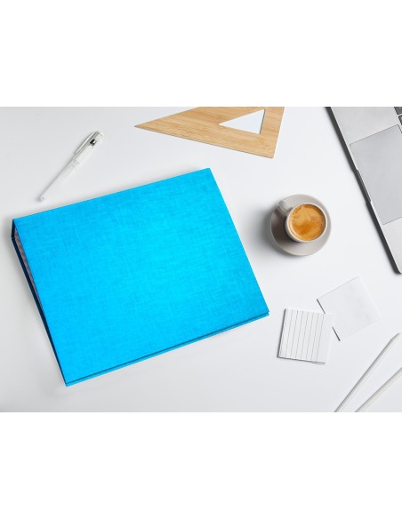 CARPETA 4 A 25 MM MIXTAS C.FORRADO COAT FL.I-CELESTE