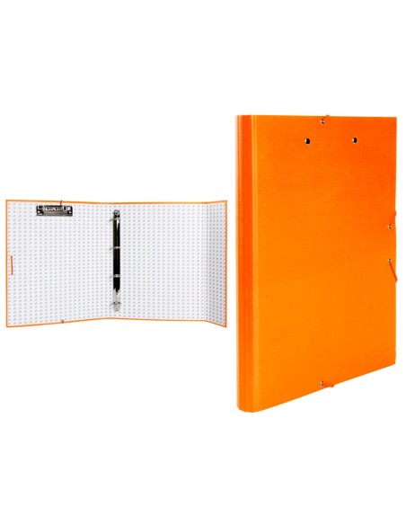 CARPETA 4 A 25 MM C.FORRADO FL.COAT SOL.MINICLIPS I-NARANJA