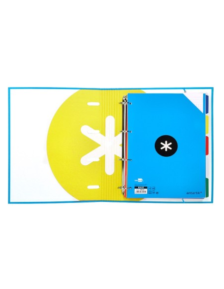 CARPETA RECAMBIO Y SOLAPA ANTARTIK A4 CUADRO 5MM FORR.4A.RED.40MM AZ.