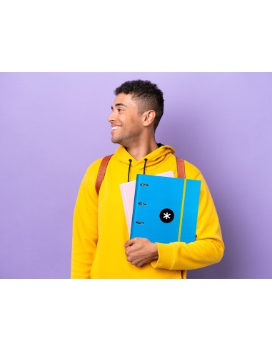 CARPETA RECAMBIO Y SOLAPA ANTARTIK A4 CUADRO 5MM FORR.4A.RED.40MM AZ.