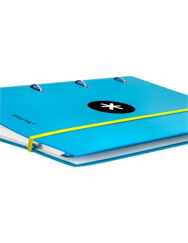 CARPETA RECAMBIO Y SOLAPA ANTARTIK A4 CUADRO 5MM FORR.4A.RED.40MM AZ.