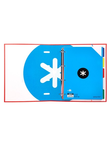 CARPETA RECAMBIO Y SOLAPA ANTARTIK A4 CUADRO 5MM FORR.4A.RED.40MM RJ.