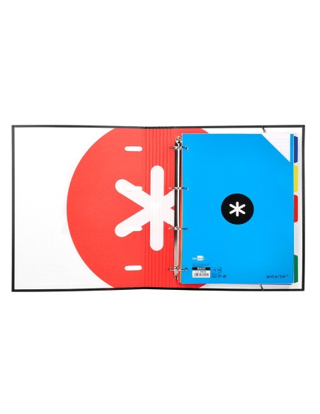 CARPETA RECAMBIO Y SOLAPA ANTARTIK A4 CUADRO 5MM FORR.4A.RED.40MM NG.