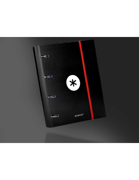 CARPETA RECAMBIO Y SOLAPA ANTARTIK A4 CUADRO 5MM FORR.4A.RED.40MM NG.