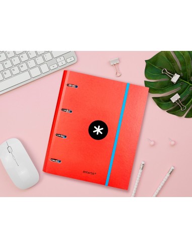 CARPETA RECAMBIO Y SOLAPA ANTARTIK A4 CUADRO 5MM FORR.4A.RED.40MM SUR