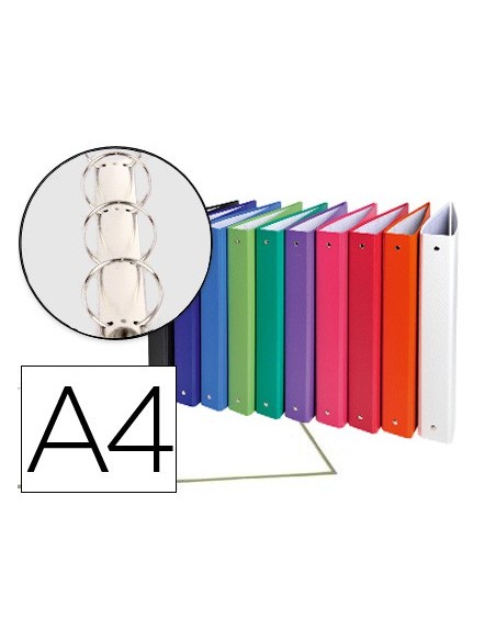 CARPETA 4A 30MM REDONDAS EXACOMPTA A4 CARTON FORRADO COL.SURT.